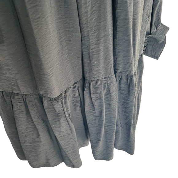 H&M TIERED BOXY HOBO DRESS BALLON SLEEVES SIZE WOMEN’s Large - Picture 6 of 8